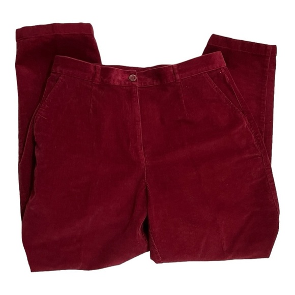 L.L. Bean Corduroy Red Pants Size 12PET - Picture 3 of 9
